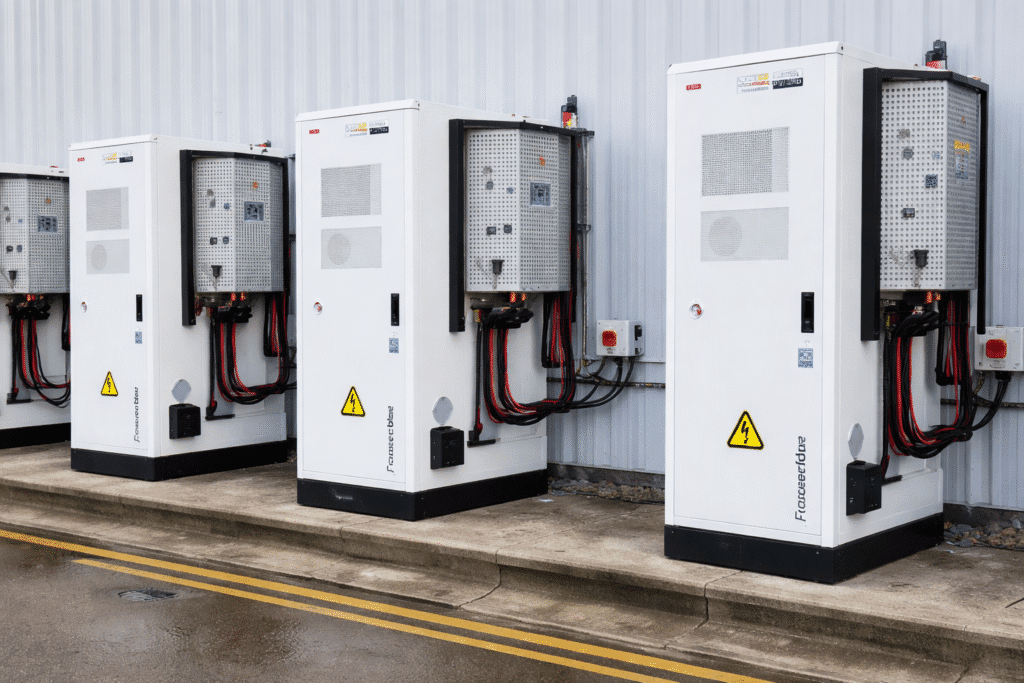 UK REIT Solar & Battery Storage Project Sunsynk Power Hub units in industrial settings